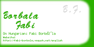 borbala fabi business card